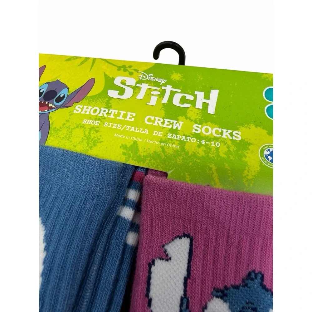 disney stitch 10 pairs womens shortie crew socks size 4-10